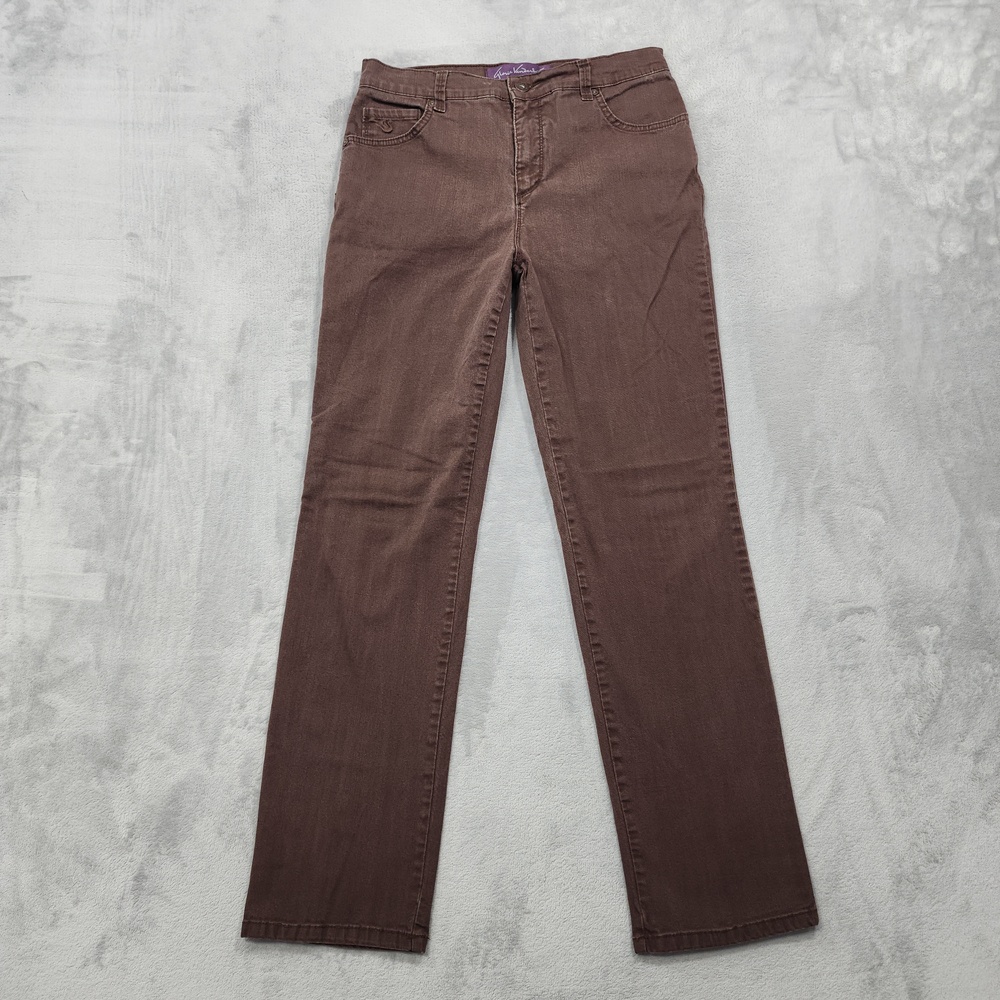 Gloria Vanderbilt Jeans Womens 4 Brown Mid Rise Amanda Tapered Stretch Denim